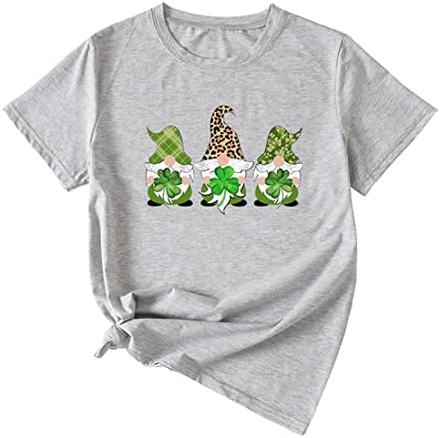 Aziz Patrick Günü kadın Yuvarlak Boyun Kısa Kollu yazlık t-Shirt Grafik Casual Tops Artı Gevşek Tee üst bluz