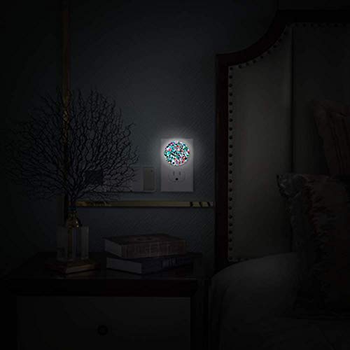 Küçük Gece Lambası Renkli Soyut Sanat Boyama Gece lamba fişi Duvar Alacakaranlıktan Şafağa Sensörü 2'li paket