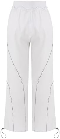 Bayan Paraşüt Pantolon Geniş Bacak dökümlü pantolon Harajuku Vintage Y2K Elastik Bel Jogger Sweatpants eşofman altları