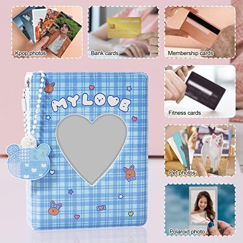 Kpop Fotocard Bağlayıcı Kpop Fotocard Tutucu Kitap 3 İnç Mini Fotocard Albümü Aşk Kalp Sevimli Kolye İle Oymak 20