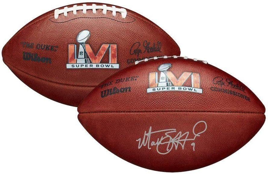 Matthew Stafford İmzalı Superbowl Futbolunu İmzaladı LVI Los Angeles Rams COA İmzalı Futbol Topları