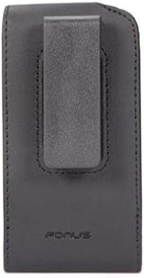 Siyah Deri Telefon Kılıfı Kapak Kılıf Tutucu Kemer Kılıfı Döner Klip AT & T iPhone 8 Artı-AT & T ASUS ZenFone 2-AT
