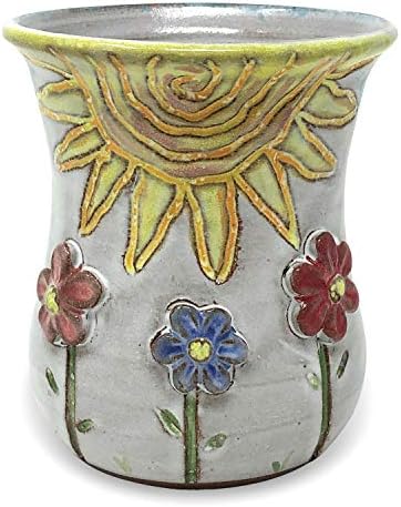 MudWorks Çömlekçilik Özel Baskı Yaz Çiçekleri Kupa, ABD'de El Yapımı