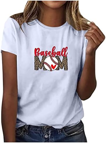 Bayan kısa kollu tişört Üstleri O-Boyun Beyzbol Anne Gömlek Gevşek Casual Bluz Tees Gömlek Tunikler anneler Günü
