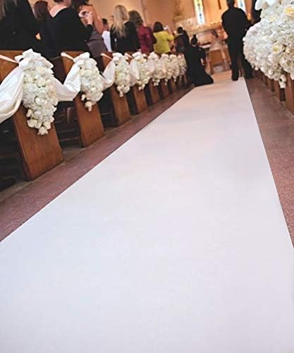 SınoArts Düğün Töreni Süslemeleri Koridor Koşucu, 50ft X3ft,Polyester Kağıt için Uygun Açık ve Kapalı (Beyaz Baskı)