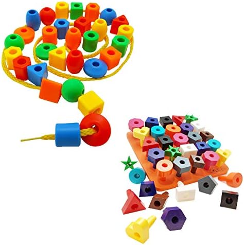 Skoolzy Öğrenme çocuklar için oyunlar-Küçük Bağlama Boncuk ve Şekiller Peg Bulmaca-Montessori Eğitici Oyuncaklar