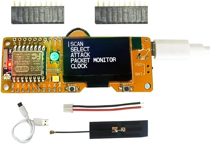AURSİNC wıfı Deauther DSTIKE Mını V3 ESP8266 Geliştirme Kurulu Desteği 2.4 G WıFı ile 1.3 inç OLED Ekran / ESP07