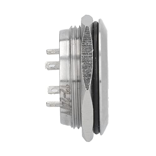 FTVOGUE 5 Adet Anlık basmalı düğme anahtarı Paslanmaz Çelik Otomatik Sıfırlama Ultra İnce Su Geçirmez LED 25mm[DC12~24V