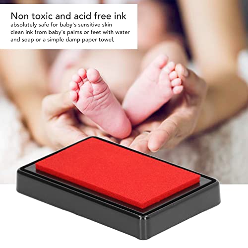 Bebek Mürekkep Pedleri, Kullanımı Kolay PVC Kağıt (Kırmızı Mürekkep)ile Yeniden Kullanılabilir Anlamlı Bebek Pençe
