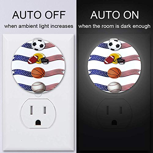 Bebek Gece Lambası Afiş ile Spor Futbol Basketbol Beyzbol Futbol Gece lamba fişi Duvar Alacakaranlıktan Şafağa Sensörü