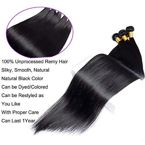 Maxine Brezilyalı Saç 1 Paket 10A Bakire İşlenmemiş Uzun düz insan saçı 28 inç Brezilyalı düz saç Örgü Doğal Siyah