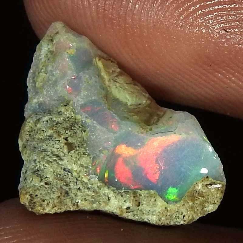 Jewelgemscraft™ 03.40 Ct. Ultra Yangın Ham Opal Taş, Doğal Kaba, Taş Kristalleri, Etiyopya Opal Kaya, Takı Yapma