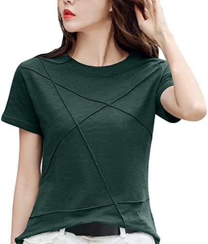 Degrade Ekip Boyun Yaz Nefes Tişörtü Moda Gömlek Kadınlar için Uzun Kollu Artı Boyutu Moda Rahat