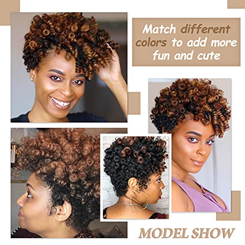 PHOCAS Siyah kadınlar için 8 Paket Kısa Tığ İşi Saç (3 paket siyah+5 paket siyahtan kahverengiye)