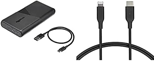 Temelleri USB-C Mobil Güç Bankası ve Yıldırım Kablosu Combo, 20100mAh Pil, Apple iPhone'lar için MFi Sertifikalı