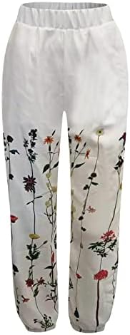 Yaz kapri pantolonlar Kadınlar için Bel Yüksek Cepler ile Pantolon Rahat Kadın Uzun Gevşek pantolon Baskı Düz kadın
