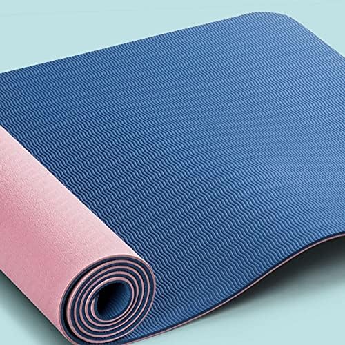 IEASEyjd Yoga Paspaslar Yoga Mat ile Kayış, 6mm Ekstra Kalın Yoga Mat Çift Taraflı Kaymaz, Yoga Paspaslar için Kadın