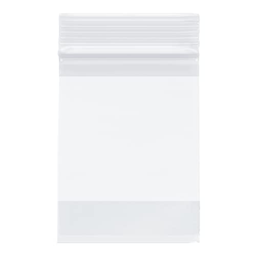 Beyaz Bloklu Plymor Ağır Hizmet Tipi Plastik Yeniden Kapatılabilir Fermuarlı Çantalar, 4 Mil, 3 x 4 (1000 Kasa)