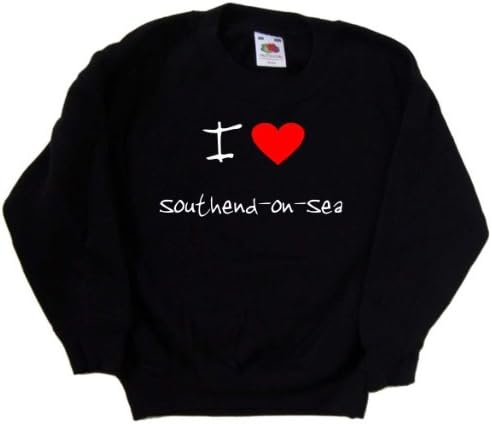 Kalbi Seviyorum Southend-on-Sea Siyah Çocuk Sweatshirt