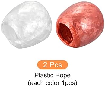 Rebower Polyester Naylon Halat [Ev için Birlikte Ambalaj DIY] -50 m/164ft / 2 Rulo Plastik, Kırmızı, Beyaz