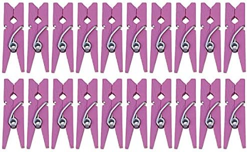 EXCEART Clothespins 300 ADET Mini Küçük Klip Çok Ahşap Klipler Fotoğraf Resimleri Kelepçeleri Tutucu (Mor) Renkli