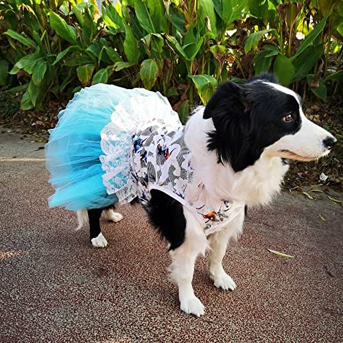 Wolyepor Dantel Kabarık Prenses Köpek Elbise Sevimli Tutu Gazlı Bez Etek Orta veya Büyük Köpekler için (XX-Large,