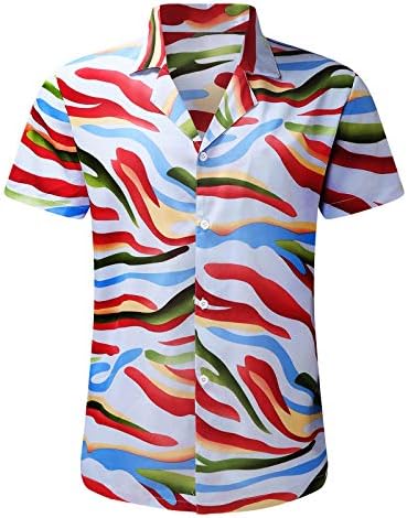 Xiloccer Grafik T Shirt Erkekler için Yaz Casual Slim Çiçek Baskılı Kısa Kollu Plaj Gömlek Egzersiz T Shirt Üst Bluz