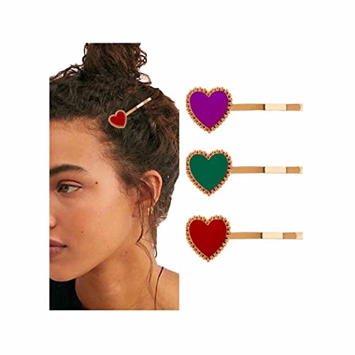 JONKY 3 Adet Sevgililer Günü Saç Klipleri Kalp Dekor Saç Tokalarım Aşk saç tokası Tatlı saç aksesuarları Parti sevgililer