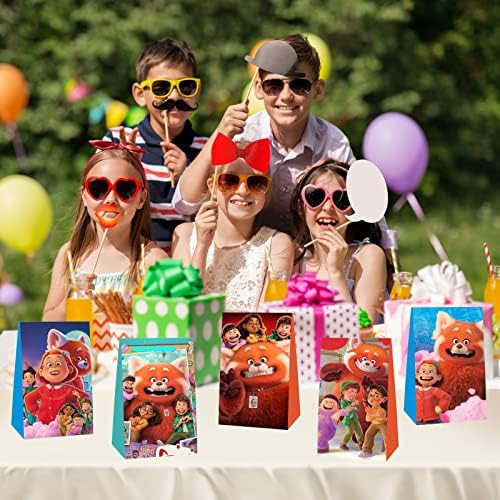 12 Paketi Dönüm Kırmızı Panda Parti Favor hediye keseleri için Çeşitli Temalı Doğum Günü Parti Malzemeleri, Süslemeleri