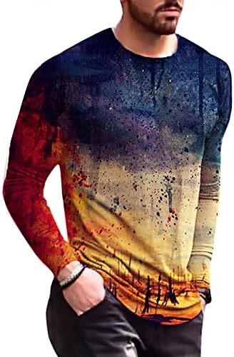 XXBR erkek 3D Dijital baskılı tişörtler, 2021 Sonbahar Uzun Kollu Crewneck Moda Yaz Slim Fit Casual Tee Tops Mens