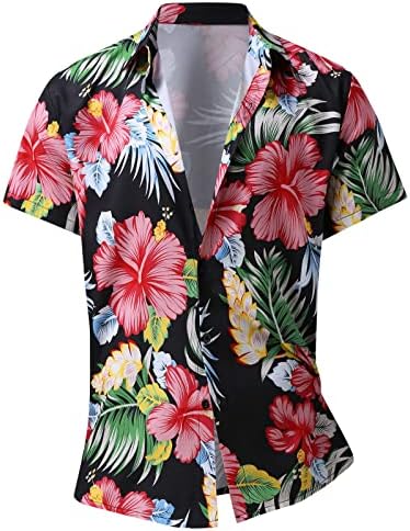 Xiloccer Erkek 2 Parça Kısa Set Düğme Aşağı Gömlek Casual kısa Elbise Yaz Plaj Kıyafetleri havai gömleği Takım Elbise