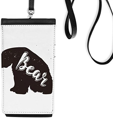 Kutup Ayısı ve Beyaz Hayvan Telefon cüzdan çanta Asılı Cep Kılıfı Siyah Cep