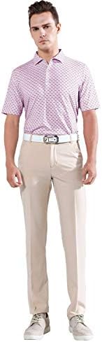 EAGEGOF slim fit uzun kollu erkek gömlek Performans POLO GÖMLEK Streç Teknoloji Golf Gömlek Kısa kollu