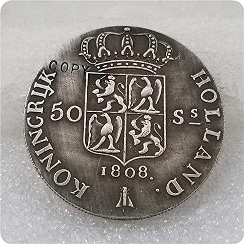 1808 Hollanda 50 stuivers Hollanda Krallığı Gümüş Sikke Kopya Kopya Ev Odası Ofis Dekor için