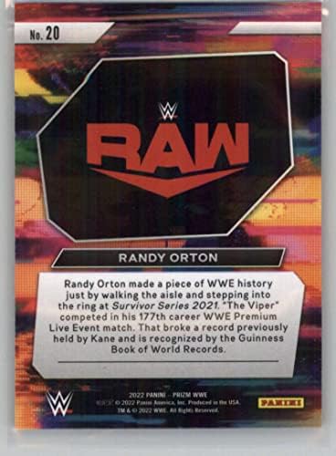 2022 Panini Prizm WWE Sonraki Seviye 20 Randy Orton Raw Raw (NM veya Daha İyi) Durumda Resmi Dünya Güreş Eğlence