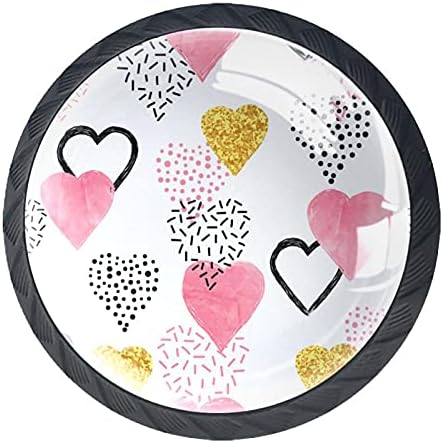 Çekmece Kolları Renkli Sevimli Aşk Kalpler Desen RV Ofis Ev Mutfak Dolap Dolapları Dresser Donanım Çekmeceli cam