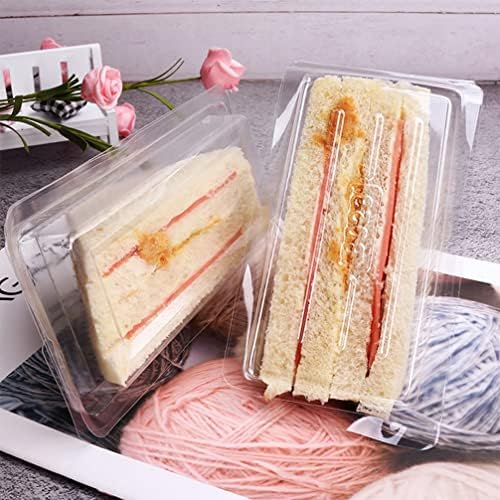 Hemoton 200 Adet Sandviç Kama Konteyner Plastik Üçgen Sandviç Kutuları Sandviç Çıkar Konteyner Tutucular Peynir Pasta