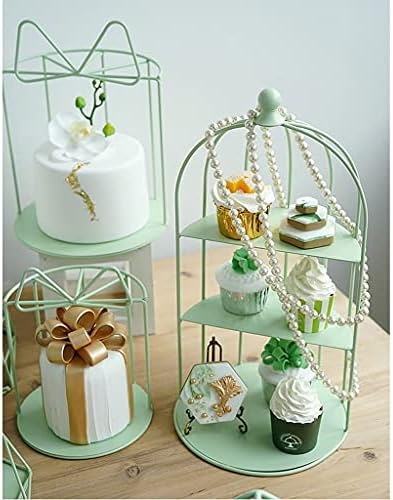 Kek Standı Cupcake Standları Taze Yeşil Kek Standı Şık Düğün Tatlı Standı Teşhir Standı Öğleden Sonra Çay Dükkanı