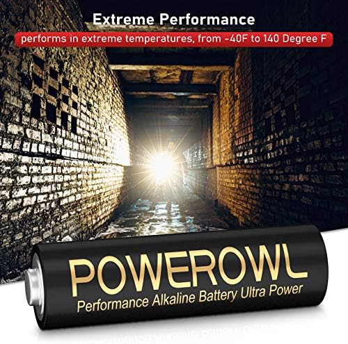 POWEROWL Yüksek Kapasiteli Alkalin AA AAA Piller Combo, Uzun Ömürlü, 10 Yıllık Raf Ömrü-16'lı Paket