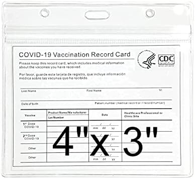 NC 3 Paket Aşı Kartı Koruyucu Su Geçirmez, 4 X 3 inç Plastik Kart Koruyucu, CDC Aşı Kartı Tutucusu, Aşı Kartları