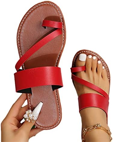 RbCulf Bayan Flip Flop Sandalet Retro Plaj Tarzı kaymaz Düz Sandalet Artı Boyutu Moda Açık Rahat Terlik Sandalet