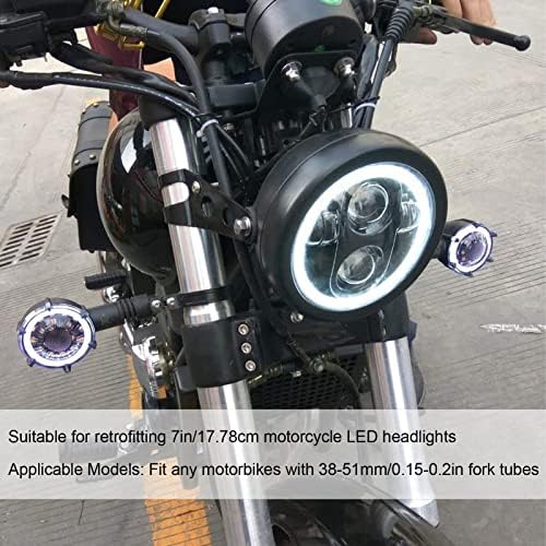 Akozon Motosiklet Far Konut, 7in Metal Motosiklet Kova Montaj Evrensel Motosiklet Far Kova Konut İçin LED Far 38-51mm