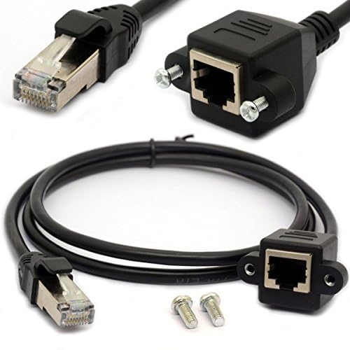 RJ45 Ethernet Uzatma Kablosu Kedi 5E / 5 Kedi 6 Erkek Kadın Korumalı Vida Paneli Dağı İnternet LAN Ağ Kablosu (0.3