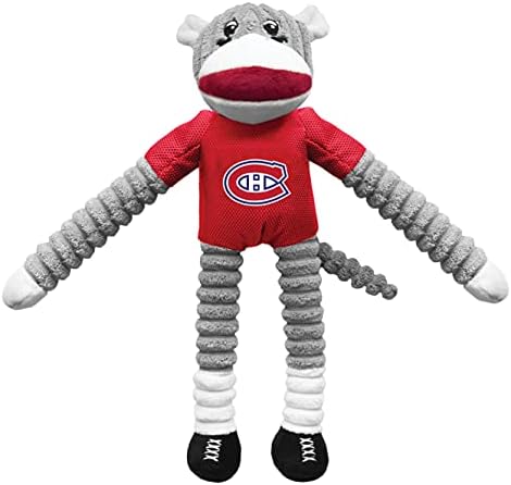 Littlearth Unisex-Yetişkin NHL Montreal Canadiens Çorap Maymun ve Uçan Disk Pet Oyuncak Combo Set, Takım Rengi, Bir