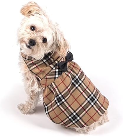 Layık Köpek Pazen Ekose Ayarlanabilir Pet Elbise, Şık Yay Bağlı Elbise, Yaz Kıyafeti Köpek, Uyar Küçük Boy Köpekler,