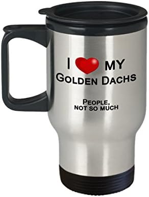 Altın Dachs Kupa-Altın Dachs'ımı Seviyorum, insanları değil-Golden Retriever Mix Kupa, Altın Dachshund Hediyeleri