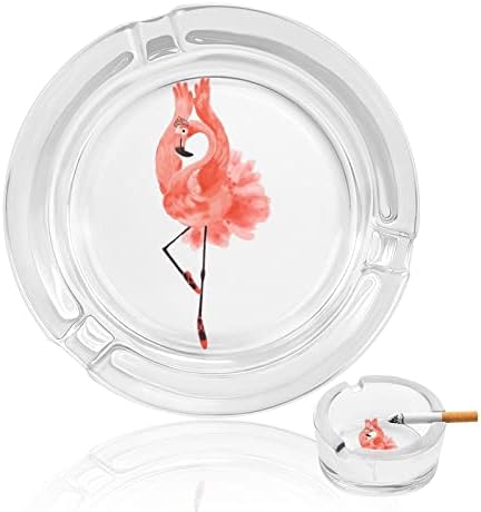 Bale Flamingo Yuvarlak Cam Kül Tablaları Tutucu Sigara Durumda Sevimli Sigara kül tablası
