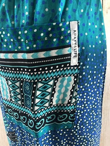 Kraft4Life / Kadın Önlüklü Bel Baggy Bohemian Boho Hippi Yoga Harem Pantolon 2 Cepler