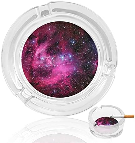 Bulutsusu Kırmızı Galaxy Cam Küllük Sigara Puro Klasik Yuvarlak Temizle Kristal Kül Tablaları