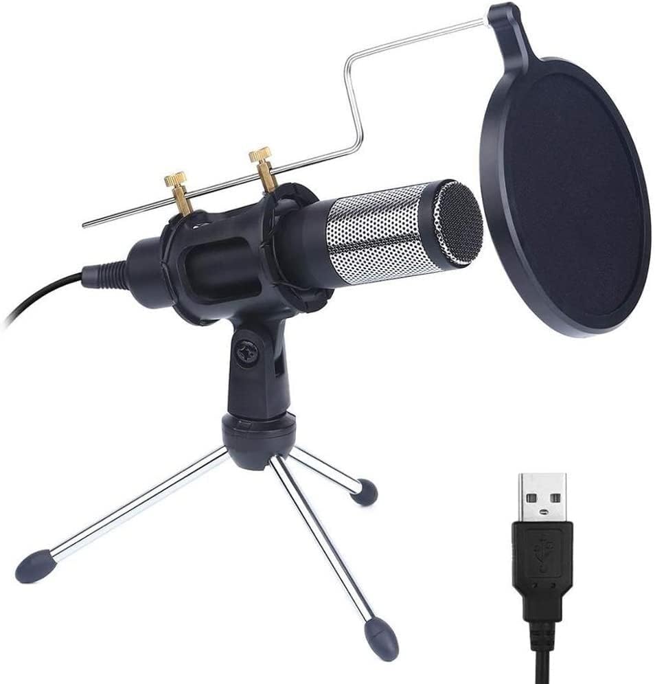 OSKOE Profesyonel Kondenser Mikrofon Bilgisayar Telefon PC için Standı ile USB Mikrofon